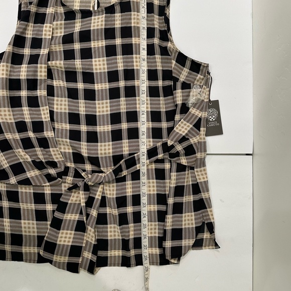 New Vince Camuto Womens Plaid Asymmetrical Tie Front Blouse size 1X - Picture 11 of 11